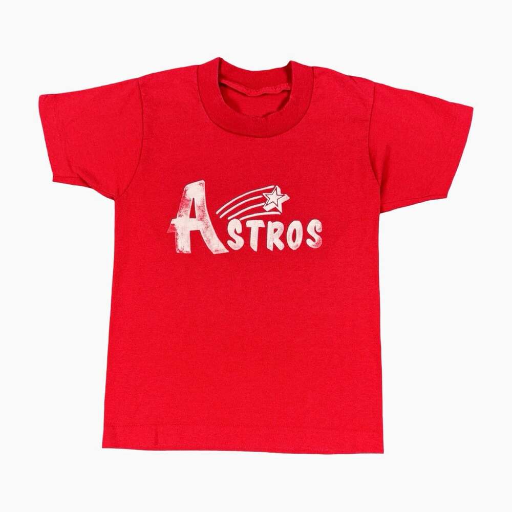 True Vintage 60s-70s Houston Astros Red Shirt MLB Baseball numbered Tshirt